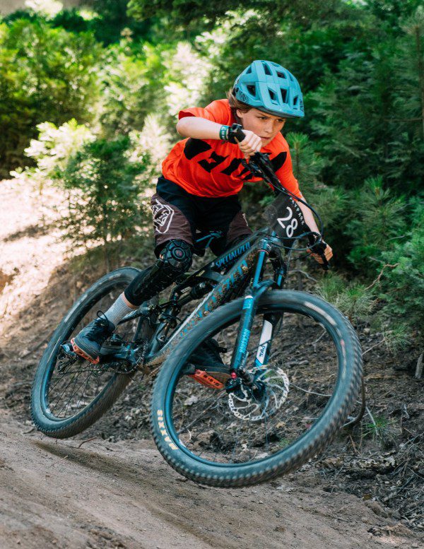 Young rider on a berm
